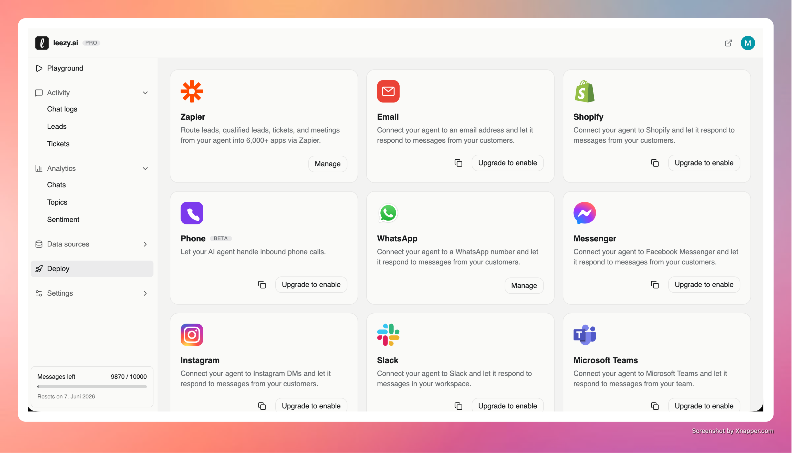Leezy: Reiter Deploy → WhatsApp