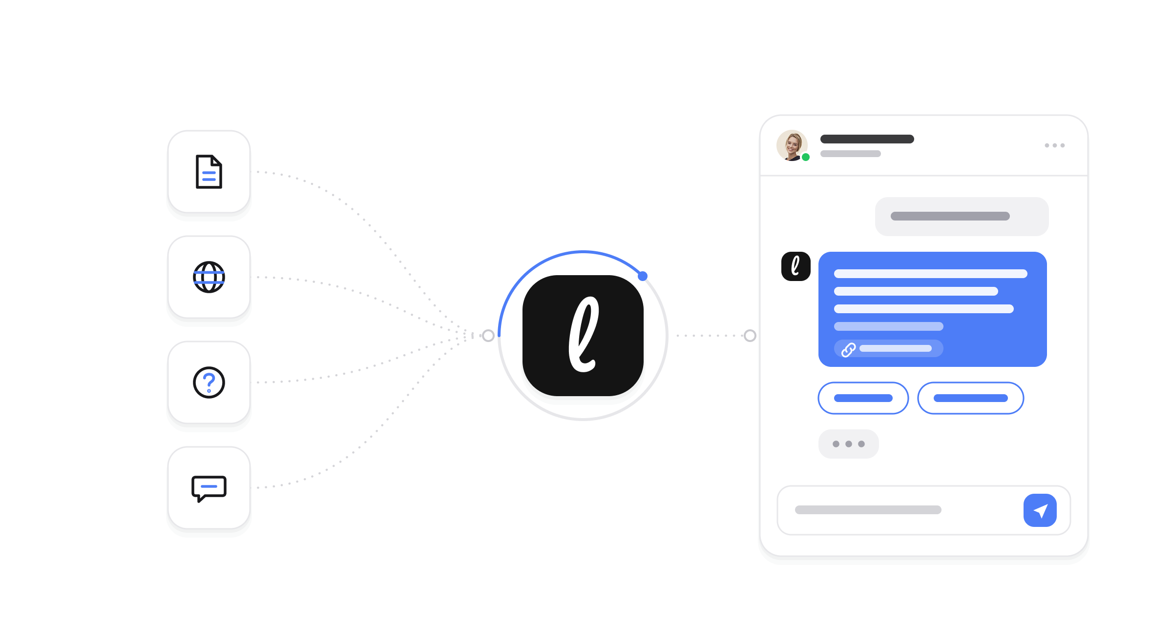 The leezy studio sources view, showing uploaded documents and connected knowledge bases used to train the agent